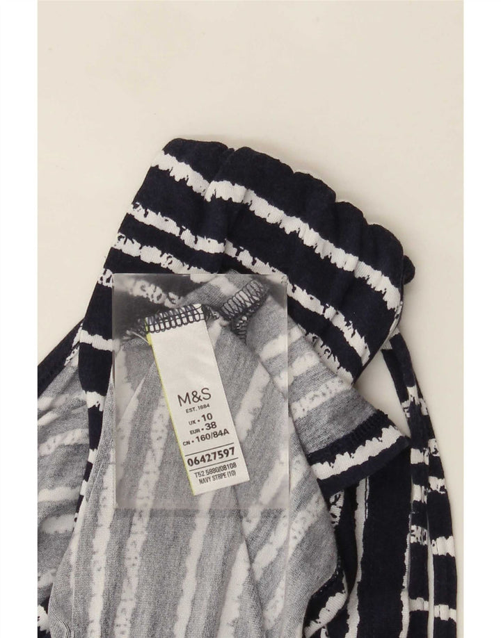 Abito a trapezio da donna Marks & Spencer UK 10 piccolo a righe blu navy