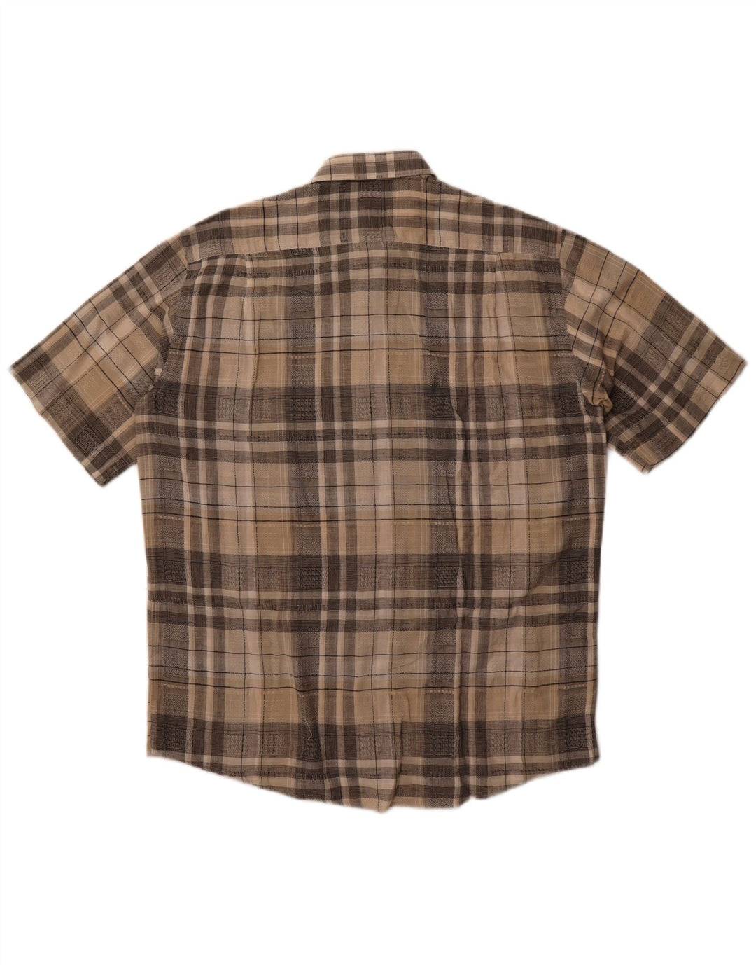 Camicia a maniche corte da uomo Belmonte taglia 42 grande cotone a quadri beige