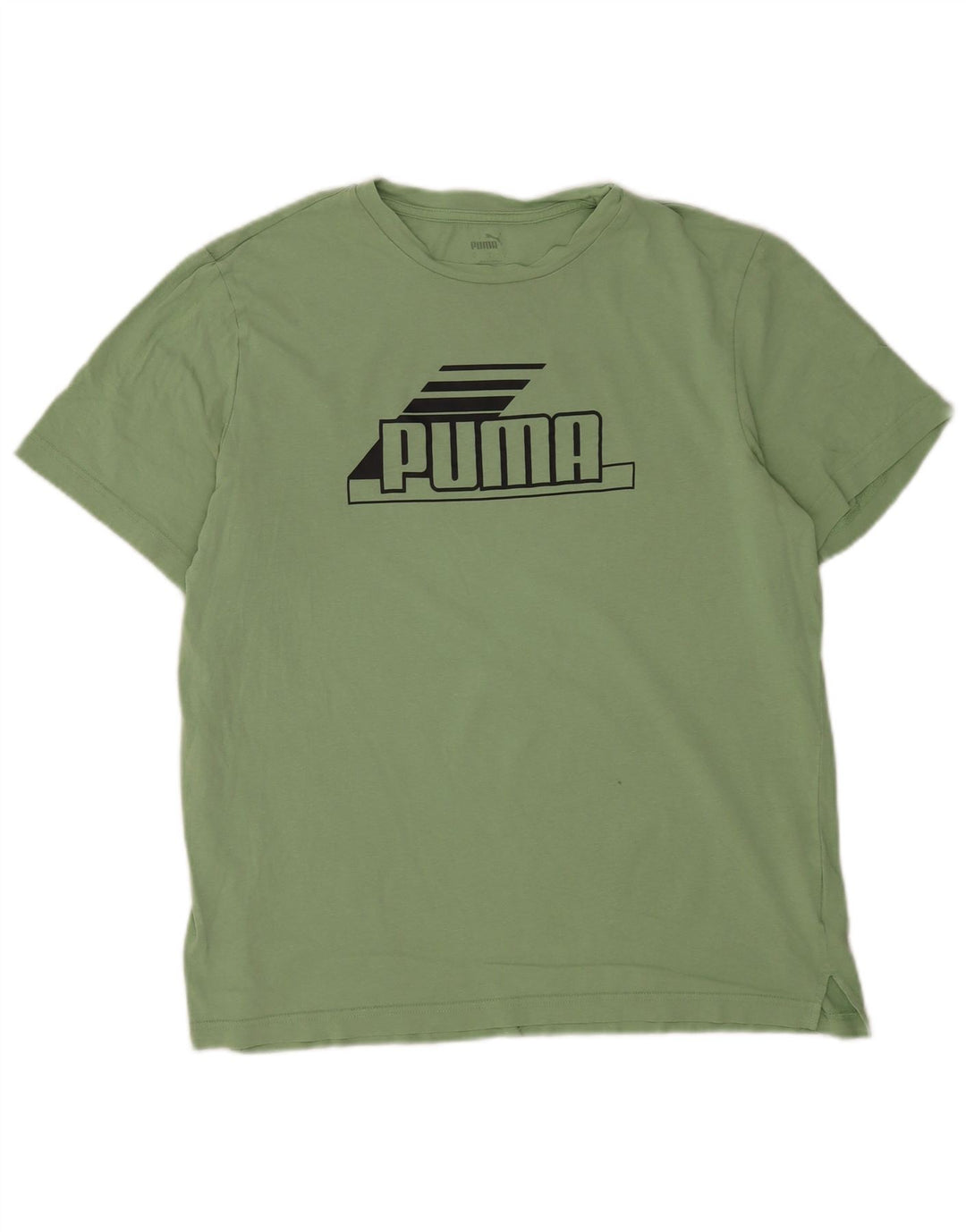 T-shirt grafica da uomo Puma Top grande in cotone verde