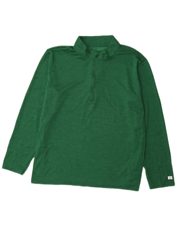 Russell Athletic Maglia da uomo con zip e collo a maniche lunghe 2XL Verde