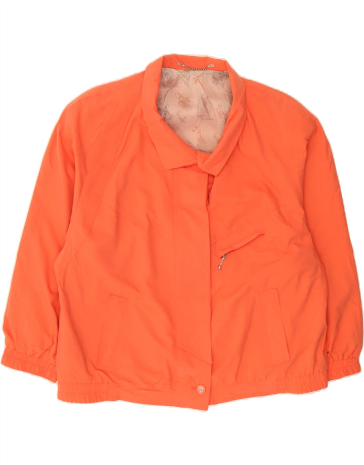 VINTAGE Womens Bomber Jacket UK 20 2XL Orange Polyester Vintage Vintage and Second-Hand Vintage from Messina Hembry 