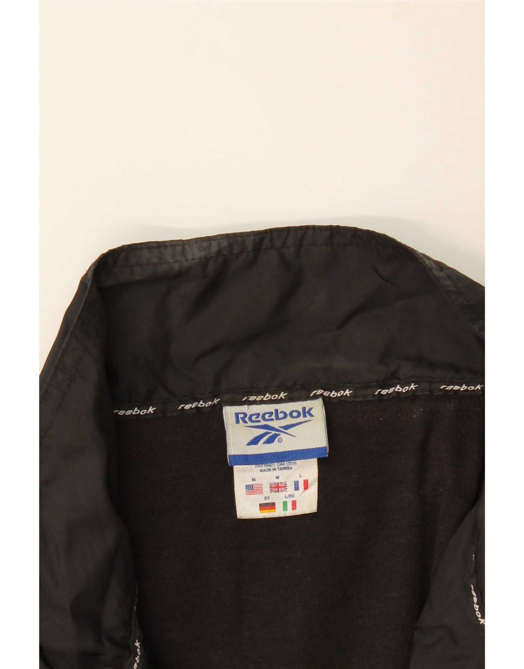 Giacca da tuta da uomo Reebok Loose Fit, color block medio nero
