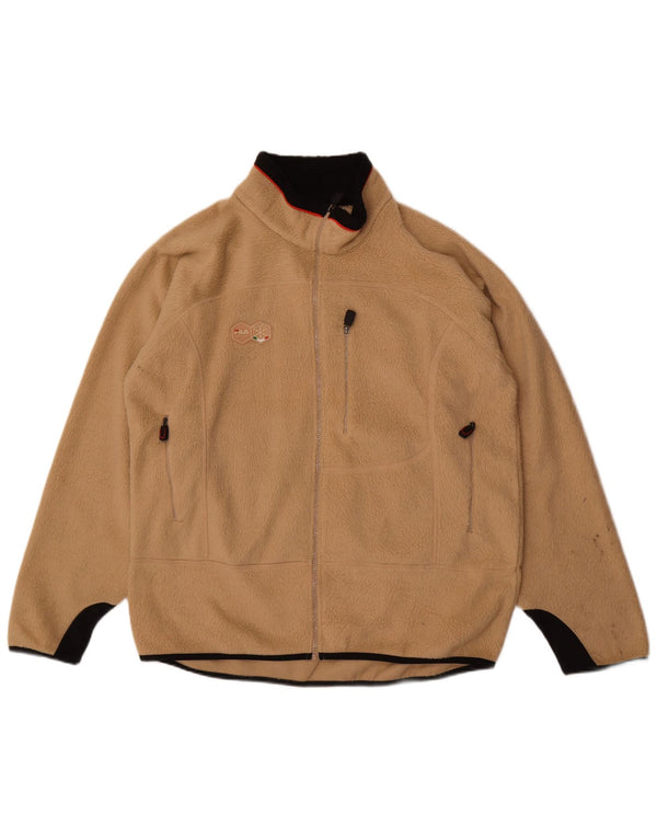 Giacca in pile da uomo Fila UK 44 2XL Beige Colourblock