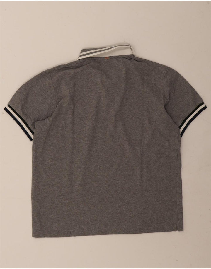 Polo da uomo Sun68 grande in cotone chiazzato grigio