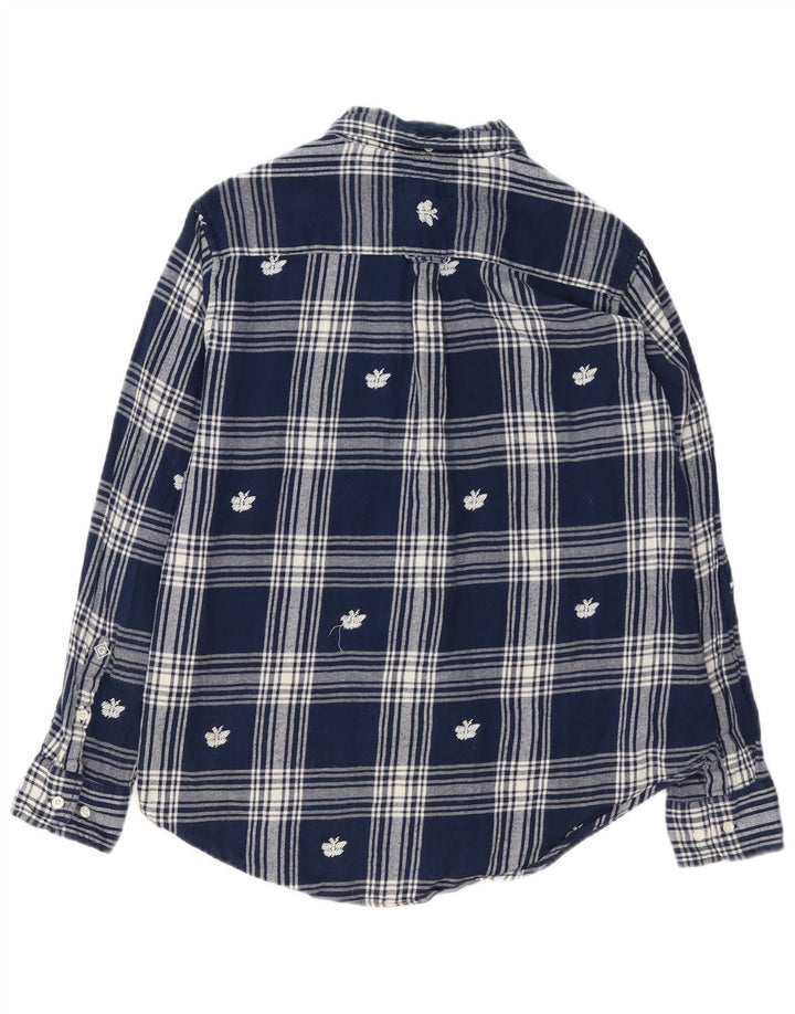 GANT Camicia in flanella da donna UK 14 Cotone scozzese medio blu navy
