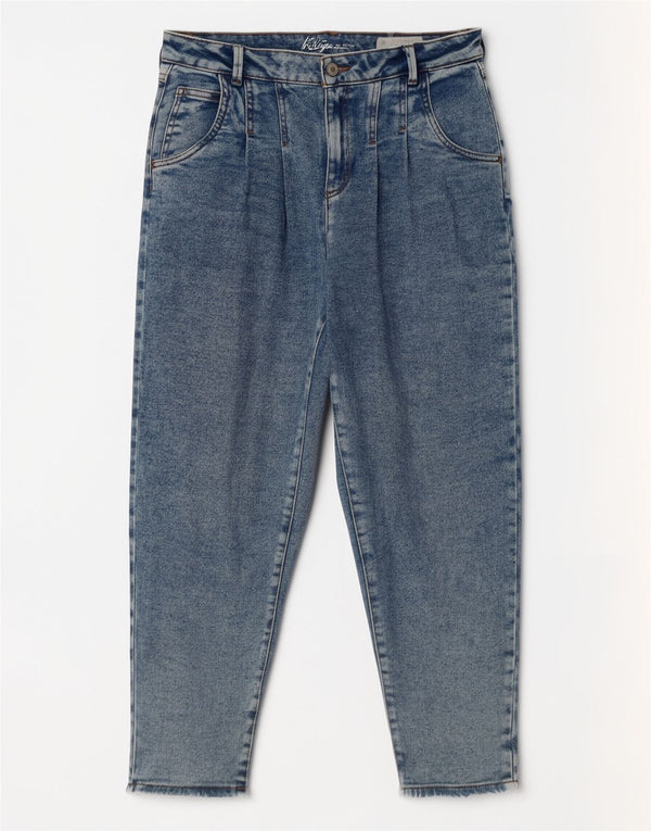 Jeans affusolati mamma a vita alta da donna vintage UK 12 medio W30 L27 blu