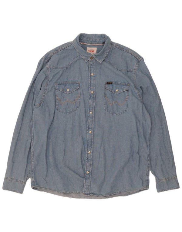 Camicia di jeans da uomo Wrangler XL in cotone blu