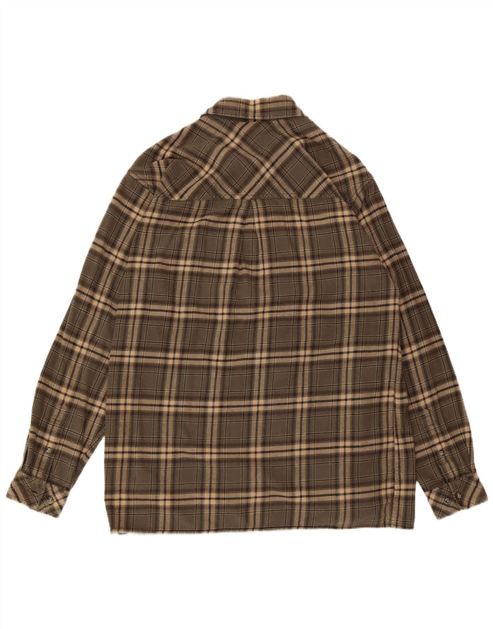 Camicia da uomo in flanella Jack Wolfskin XL in cotone a quadri verdi