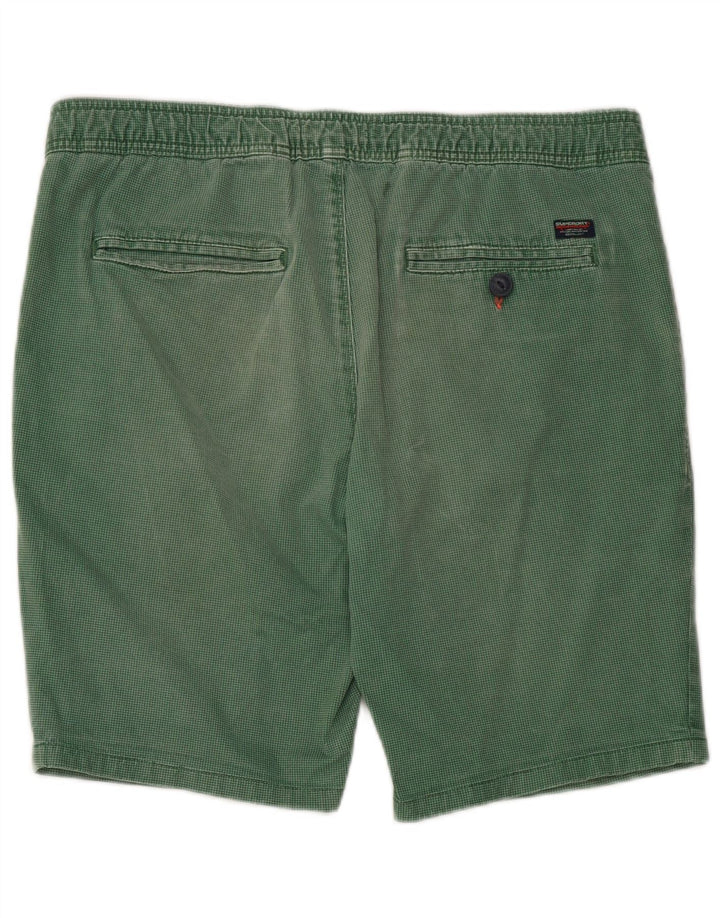 Pantaloncini chino da uomo Superdry grandi W36 in cotone pied de poule verde