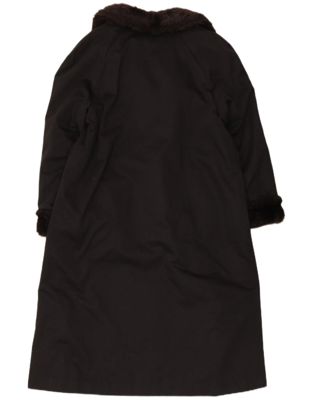 Soprabito da donna in pelliccia sintetica VINTAGE UK 12 acrilico nero medio