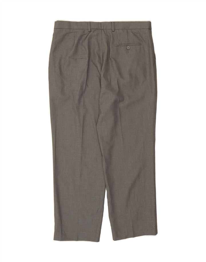MARKS & SPENCER Mens Straight Suit Trousers W36 L29 Grey Polyester Vintage Marks & Spencer and Second-Hand Marks & Spencer from Messina Hembry 