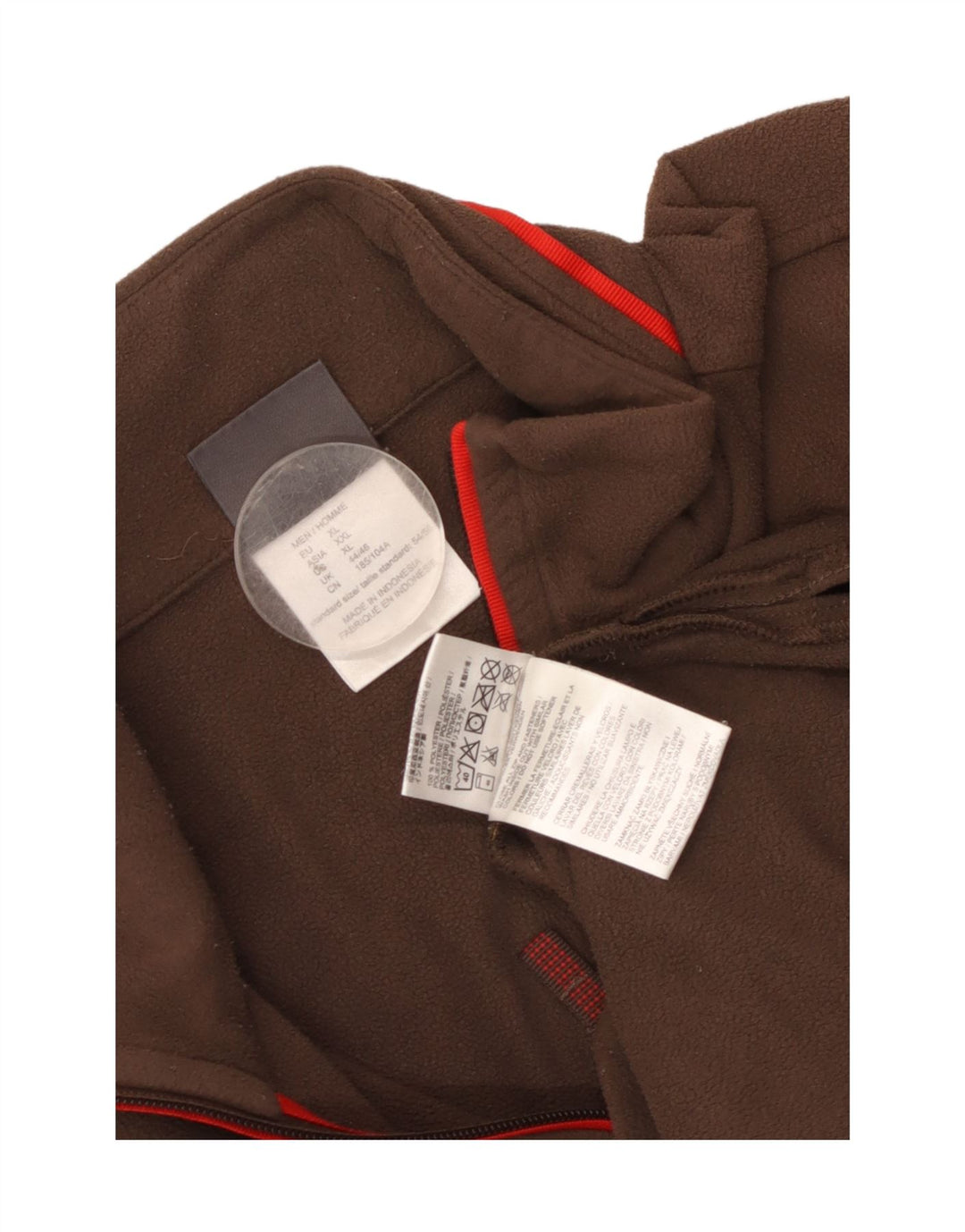 Maglione in pile da uomo con zip e collo Jack Wolfskin UK 44/46 XL poliestere marrone