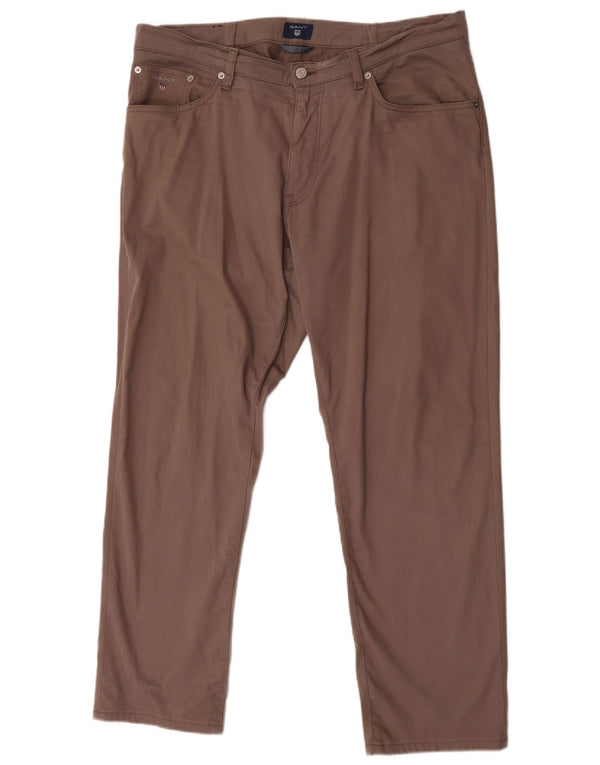 Pantaloni casual dritti slim da uomo Gant W38 L30 Marrone