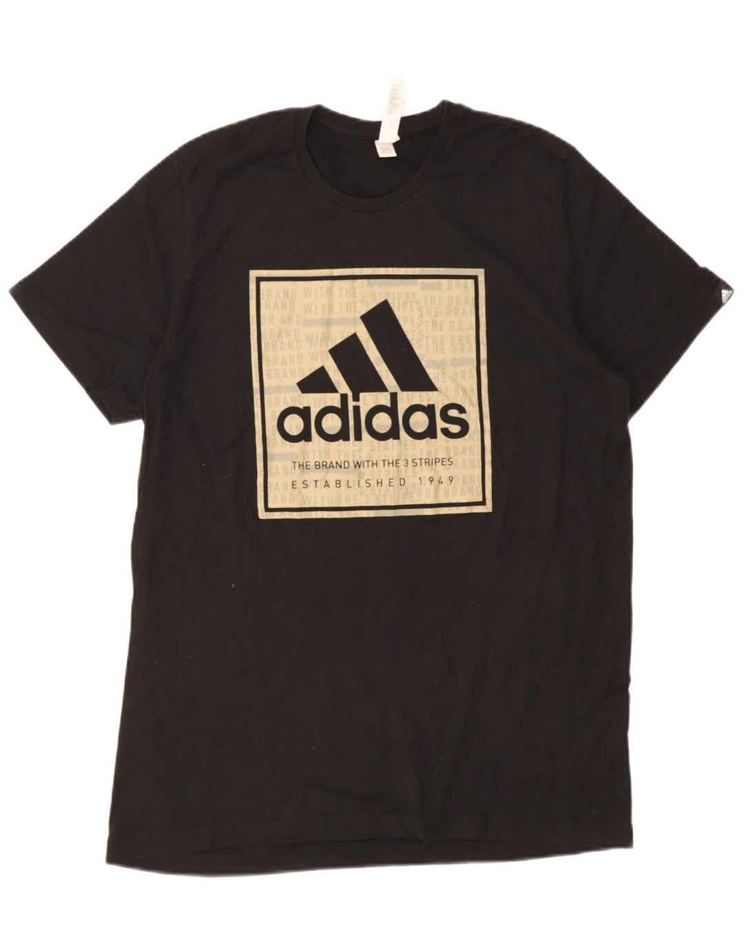 T-shirt grafica da uomo Adidas Top grande in cotone nero