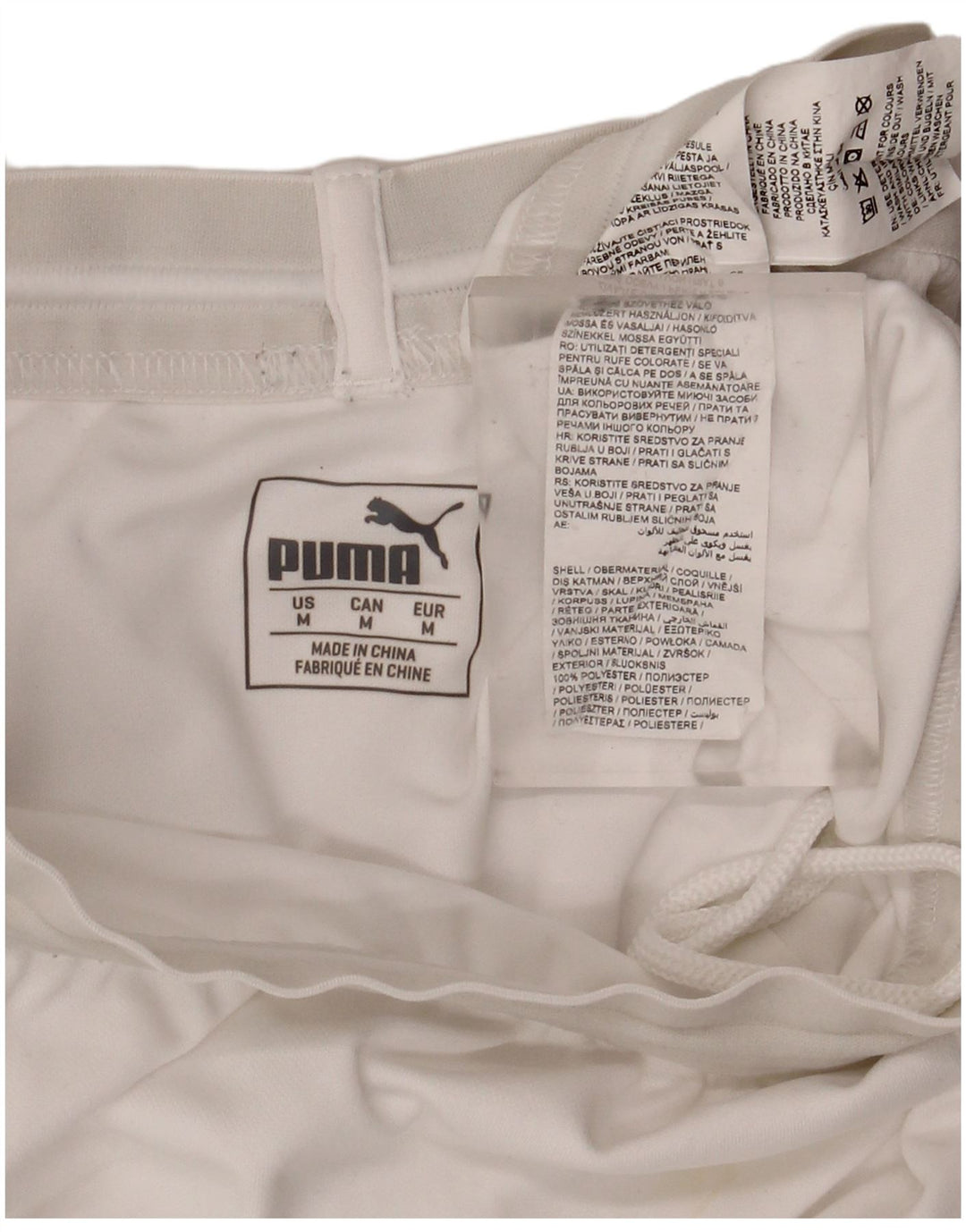 Pantaloncini sportivi da uomo PUMA in poliestere bianco medio