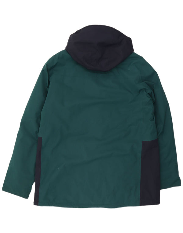 Giacca a vento con cappuccio da uomo Jack Wolfskin UK 50 3XL Green Colourblock