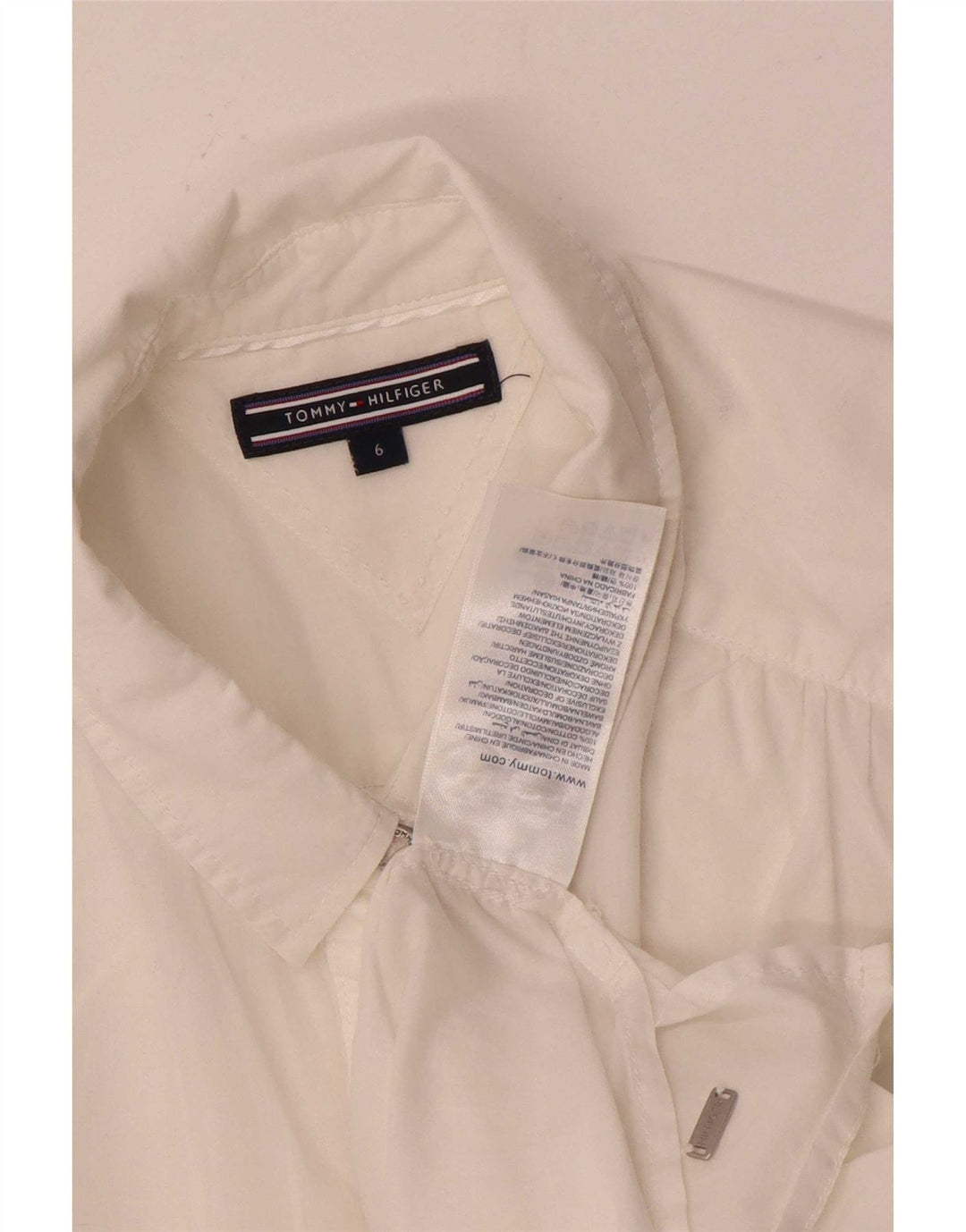 Camicetta senza maniche da donna Tommy Hilfiger US 6 cotone bianco medio