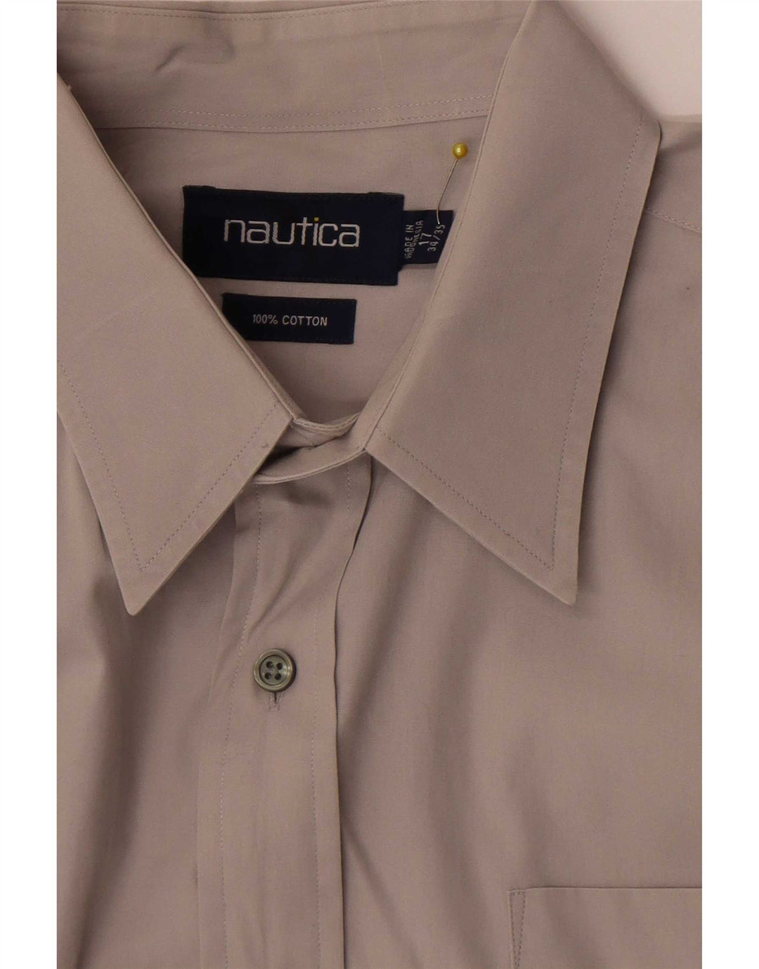 Camicia da uomo Nautica taglia 17 XL cotone grigio
