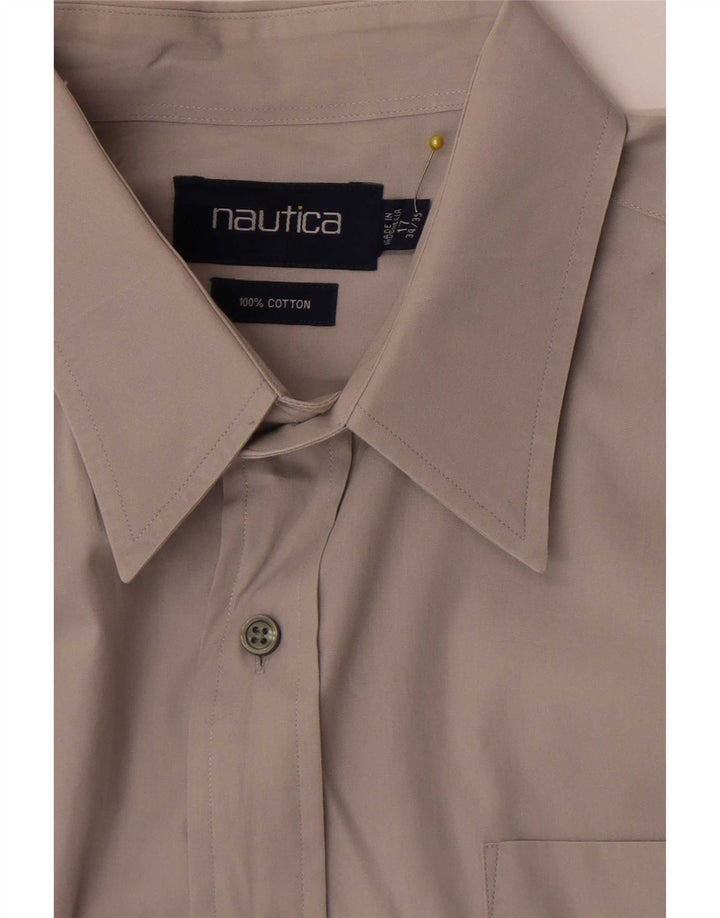 Camicia da uomo Nautica taglia 17 XL cotone grigio