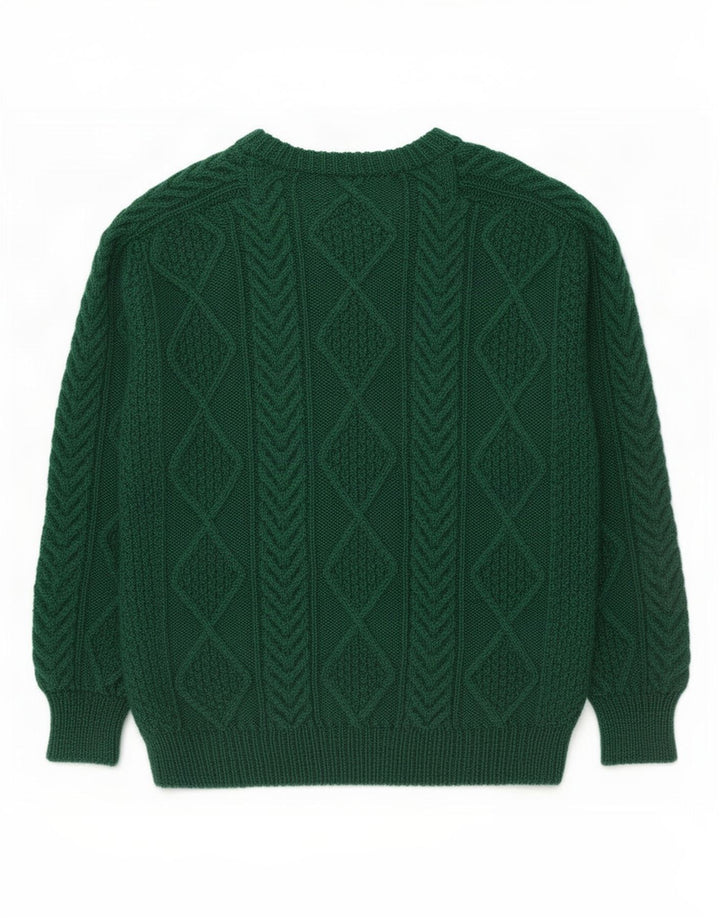 Maglione maglione girocollo da uomo vintage verde medio