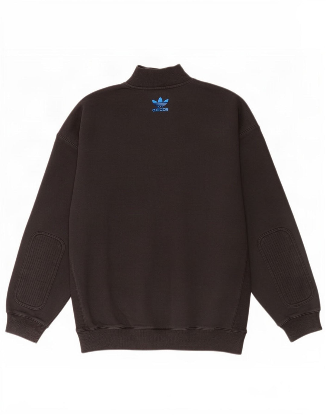 Felpa Adidas da uomo con zip e collo, maglione grande, cotone nero