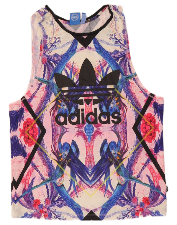 Canottiera grafica Adidas Passaredo da donna UK 8 Small multicolore tropicale