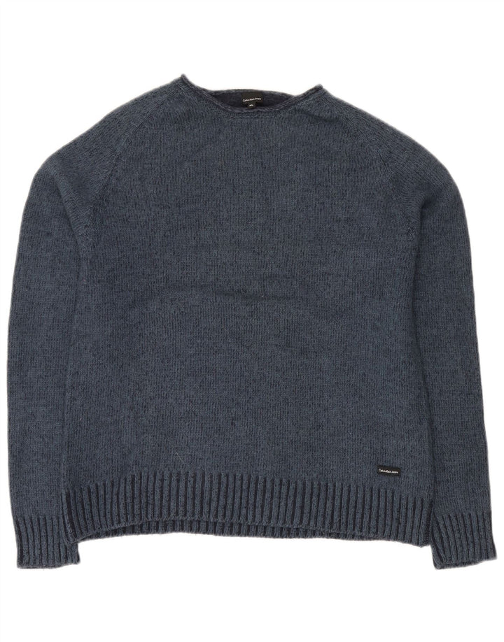 Calvin Klein Jeans Uomo Maglione Girocollo Maglione XL Blu Navy Lana