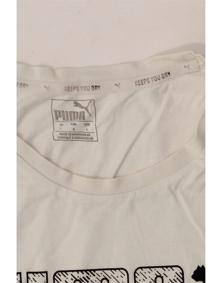 T-shirt grafica da uomo PUMA grande bianca