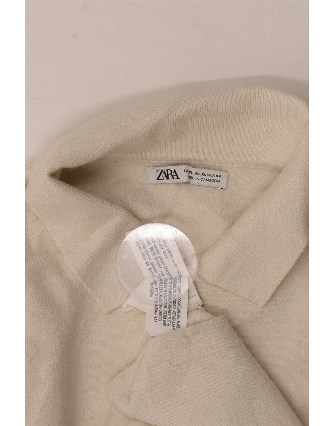 Maglione Zara da uomo con collo alto XL in poliestere beige