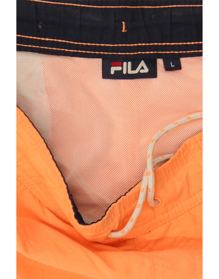 Pantaloncini da bagno Fila da uomo grandi in poliestere arancione