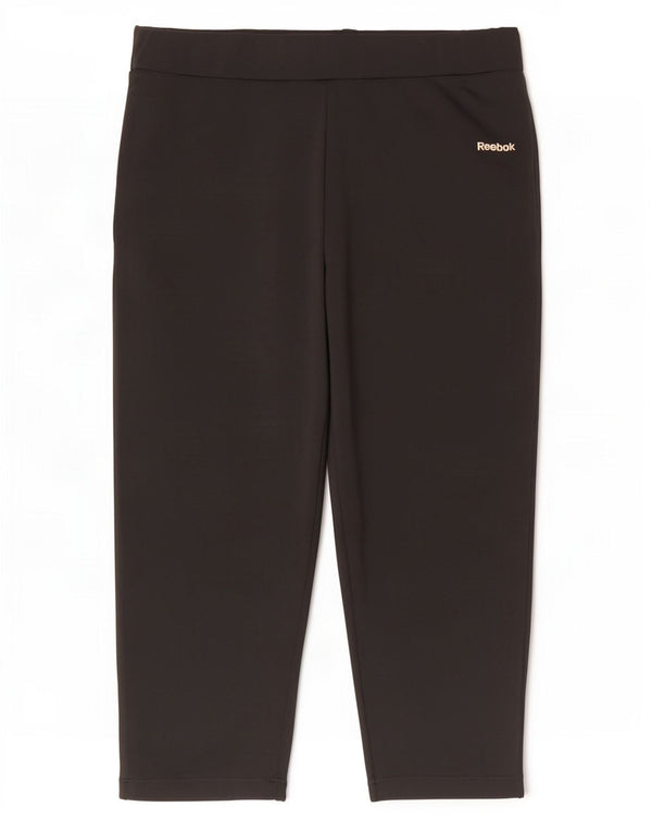 Reebok Womens Capri Leggings UK 12 Medium Black Polyester