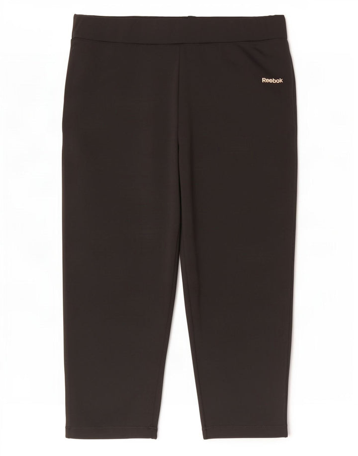 Leggings Reebok Donna Capri UK 12 Medium Nero Poliestere