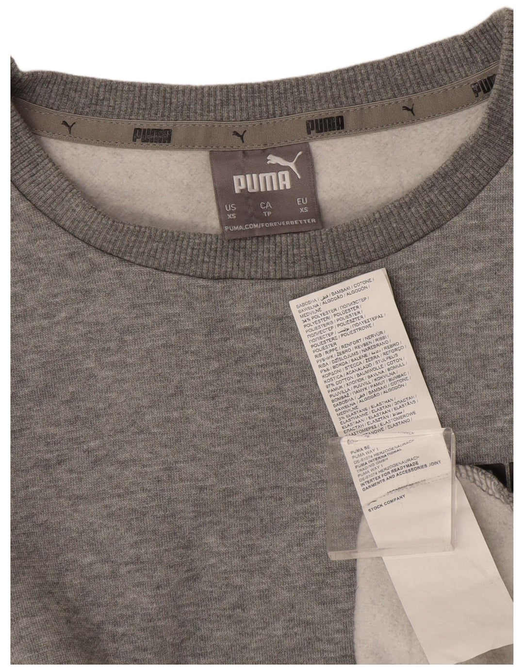 Felpa oversize da donna Puma UK 6 XS Cotone chiazzato grigio