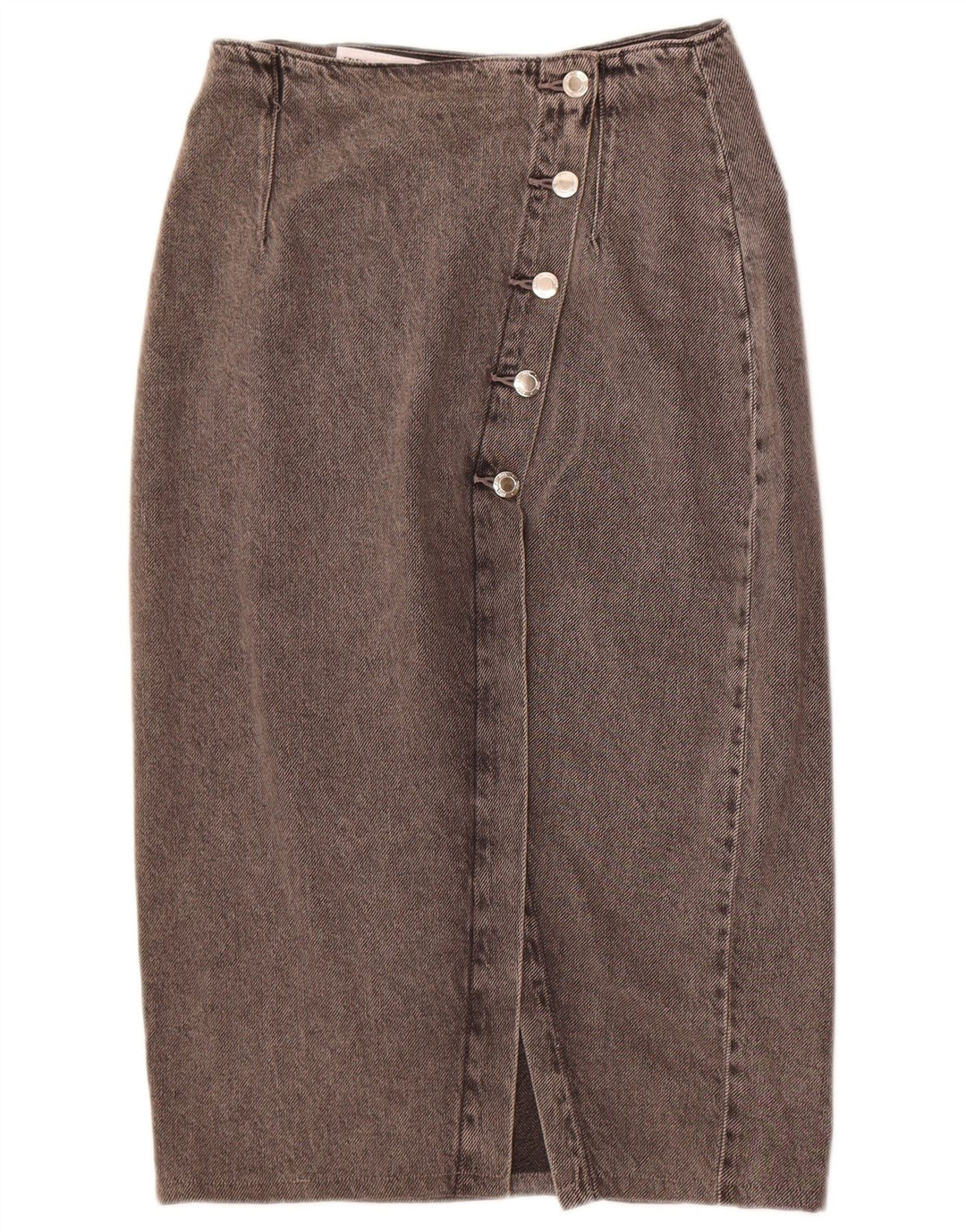 Gonna in denim Zara da donna XS W24 in cotone grigio
