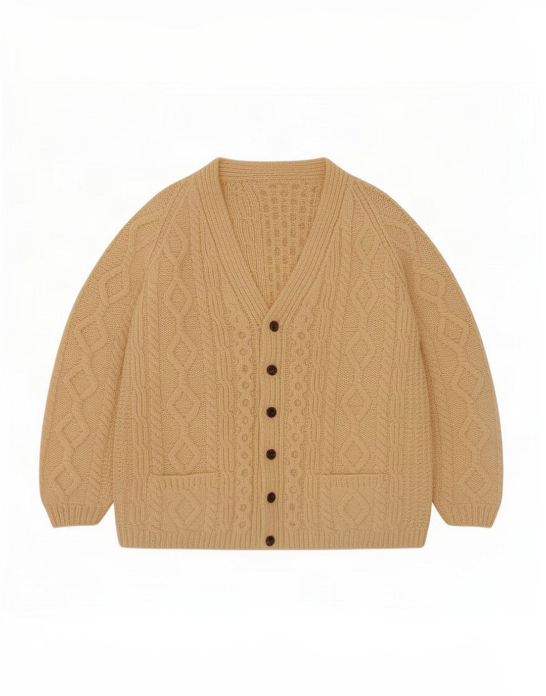 Maglione cardigan da uomo vintage beige medio