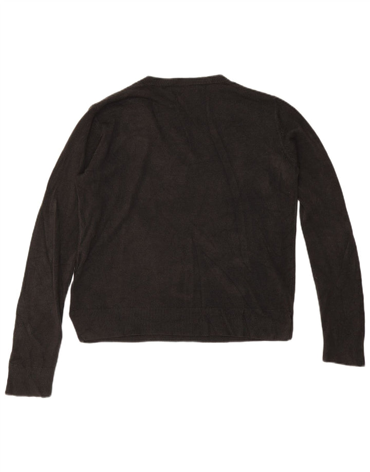 Maglione da donna con scollo a V Marks & Spencer UK 12 Acrilico nero medio