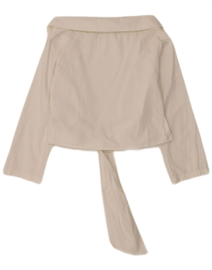 Naracamicie Camicetta a camicia corta da donna UK 14 Cotone bianco medio
