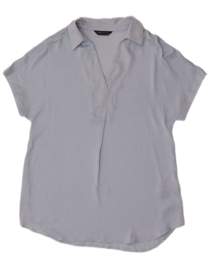 Top tunica da donna Marks & Spencer UK 8 piccolo poliestere blu