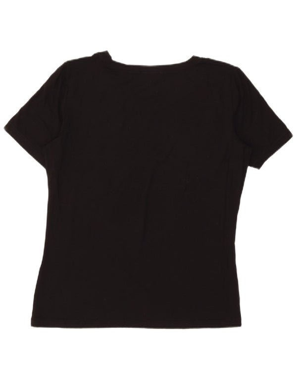 T-shirt grafica da donna Luisa Spagnoli Top UK 14 Medium Nero