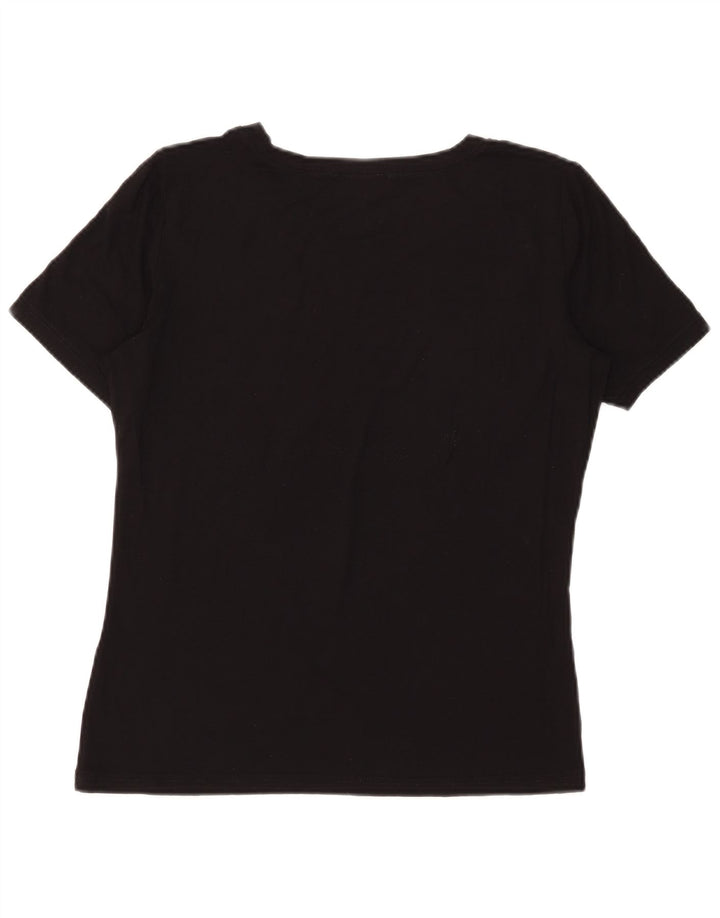 T-shirt grafica da donna Luisa Spagnoli Top UK 14 Medium Nero