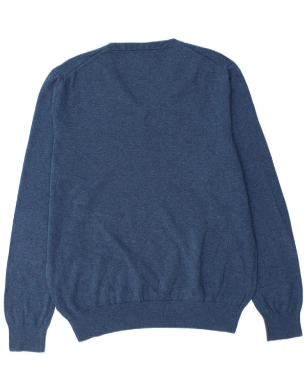 MARKS & SPENCER Maglione da uomo con scollo a V grande cotone blu