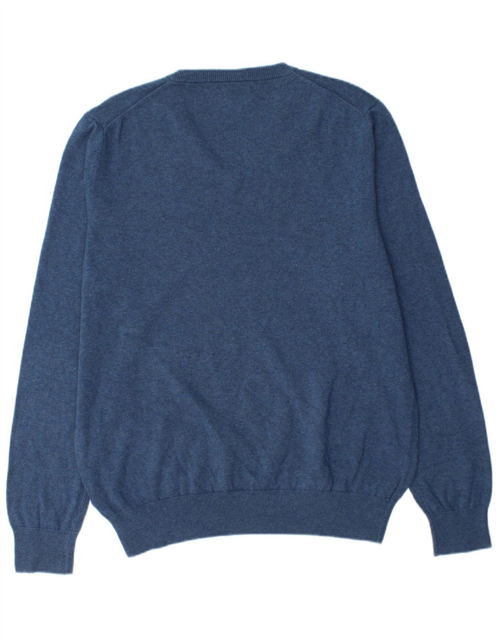 MARKS & SPENCER Maglione da uomo con scollo a V grande cotone blu