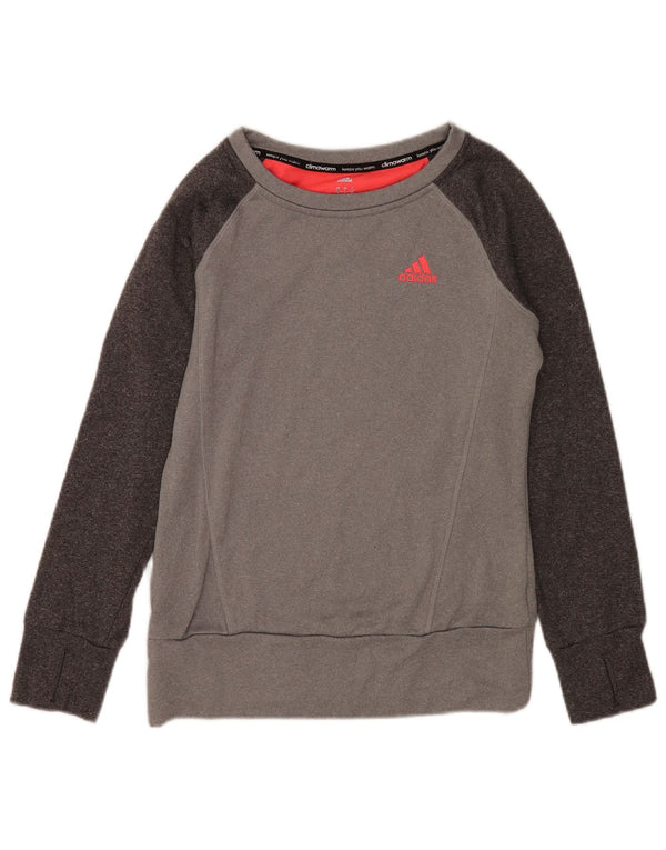 Felpa da donna Adidas Climawarm Jumper UK 8/10 Small Grey Colourblock