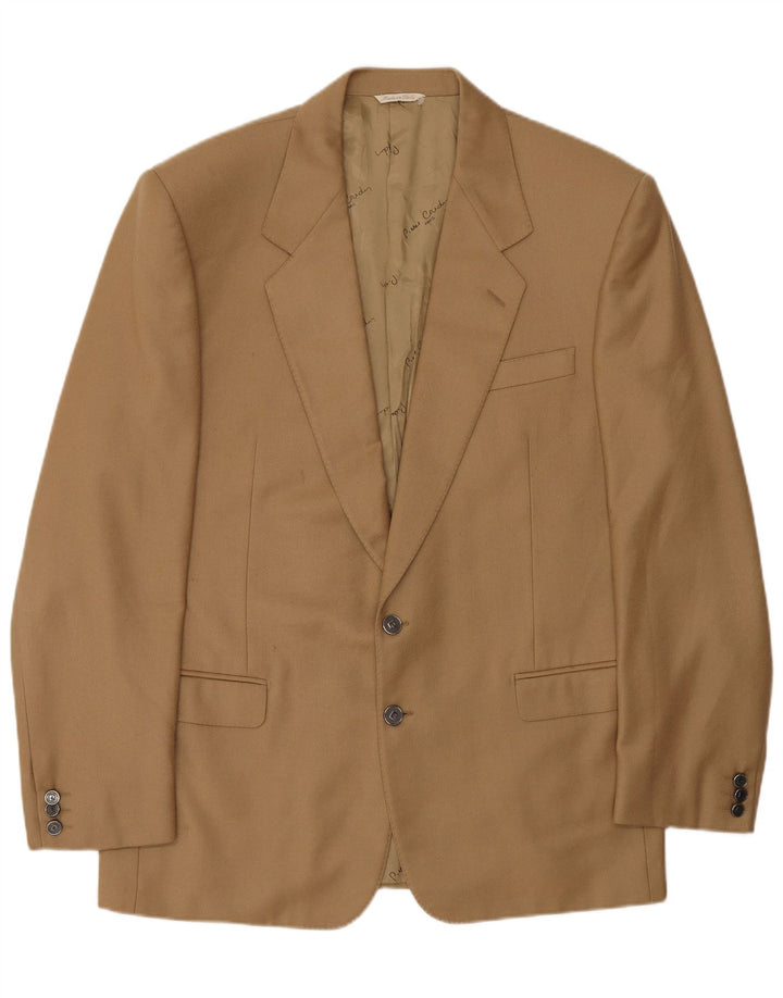 PIERRE CARDIN Giacca blazer da uomo a 2 bottoni UK 40 Large Beige