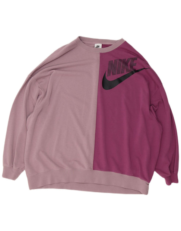 Felpa con grafica Nike da donna, maglione UK 14, colore rosa medio