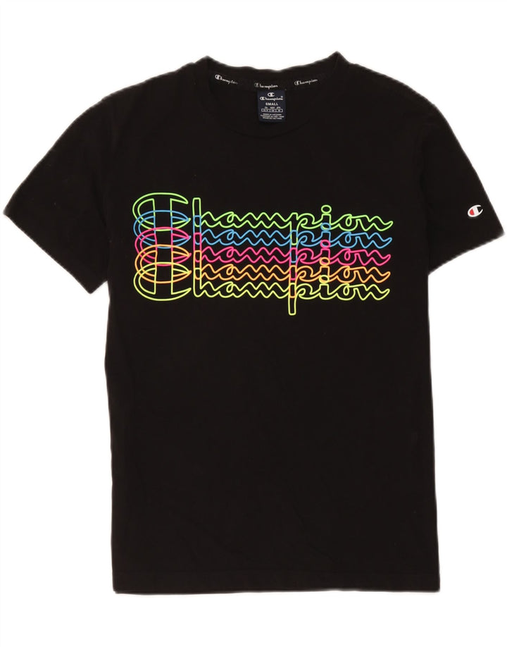 T-shirt grafica da uomo Champion Top piccola nera