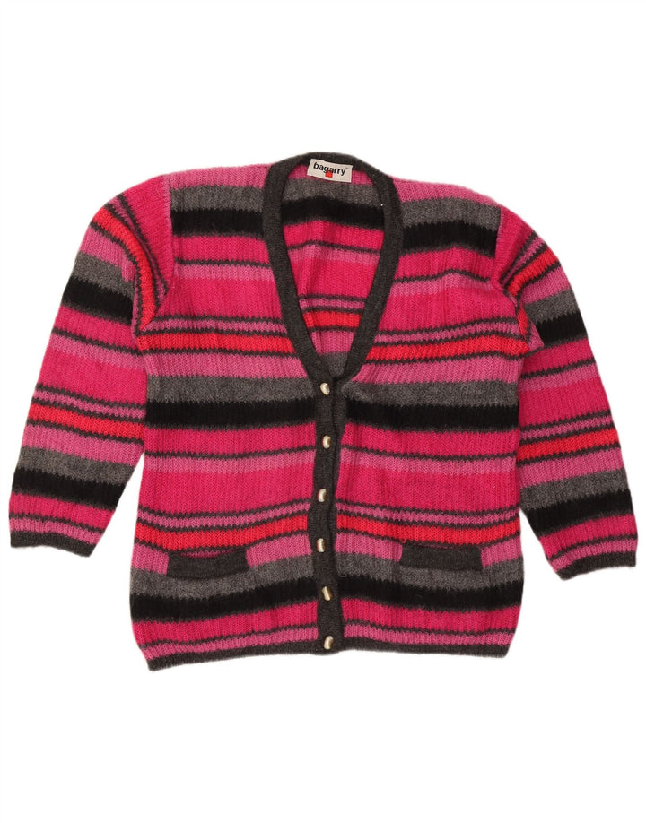 BAGARRY Womens Cardigan Sweater UK 16 Large Pink Striped