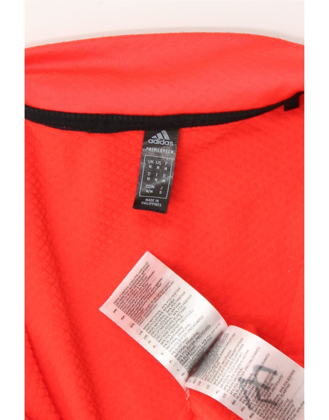 Top della tuta da ginnastica Adidas da uomo con zip grafica e collo in poliestere rosso medio