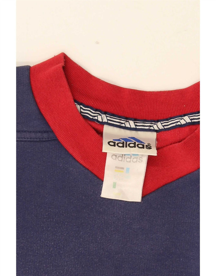Felpa da uomo Adidas maglione medio blu navy color block