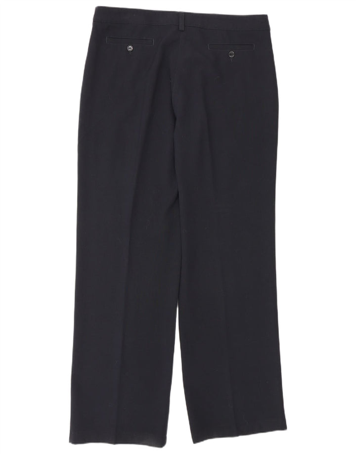 Pantaloni chino dritti da donna Armani W31 L31 poliestere blu navy